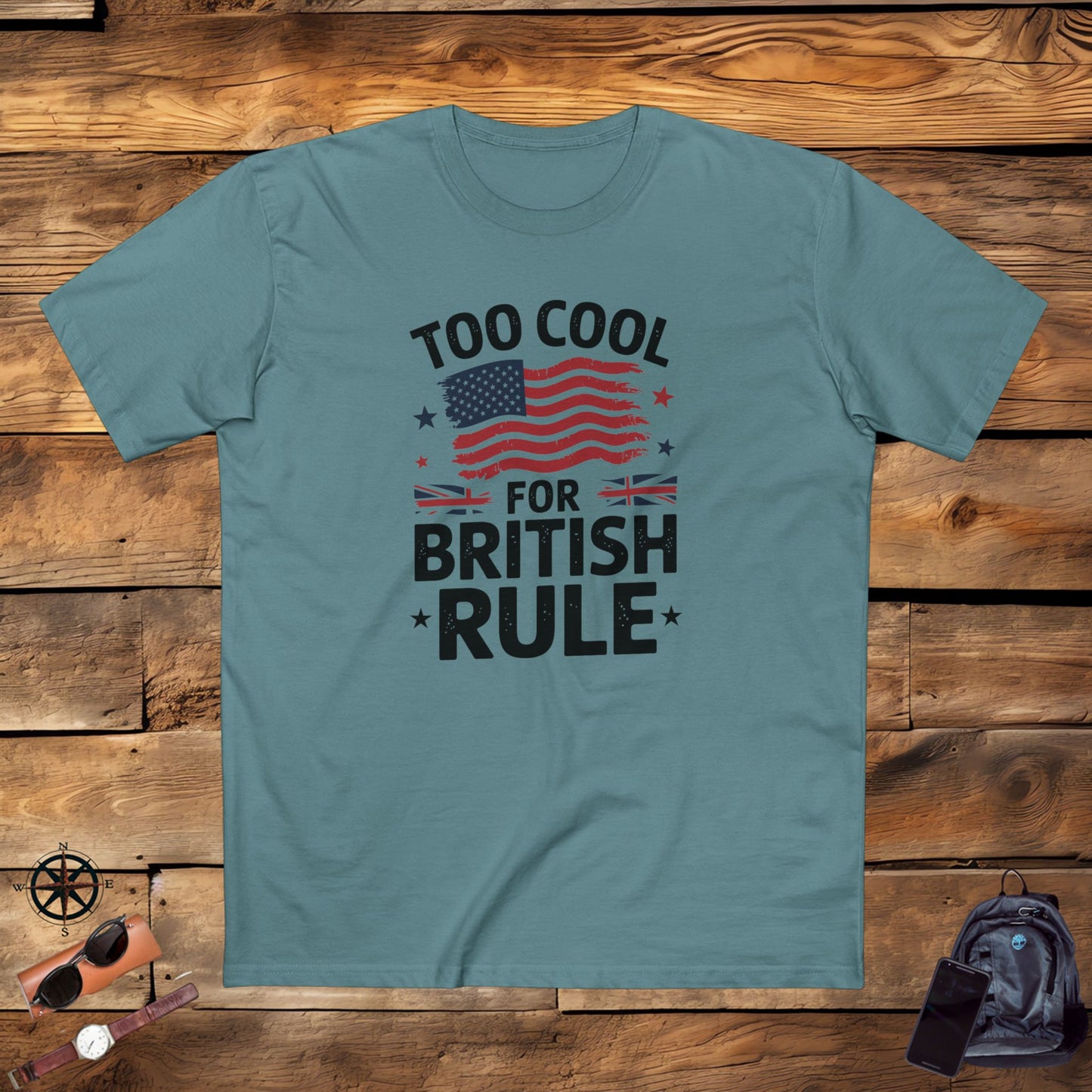 men's t-shirt, men's tee, funny men's gift, too cool for british rule