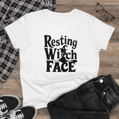 Women's T-Shirt, Women's Tee, Halloween, Funny Gift, Resting Witch Face!