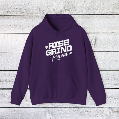 Unisex Heavy Blend™ Hooded Sweatshirt - Rise, Grind, Repeat - Hustle Daily Motivation