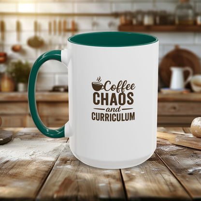 Colorful Coffee Mug - Perfect for Teachers | Teachers with Attitude | Coffee Chaos and Curriculum