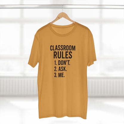 Stylish Men's Stable Tee - Classroom Rules Design. Teachers with attitude.