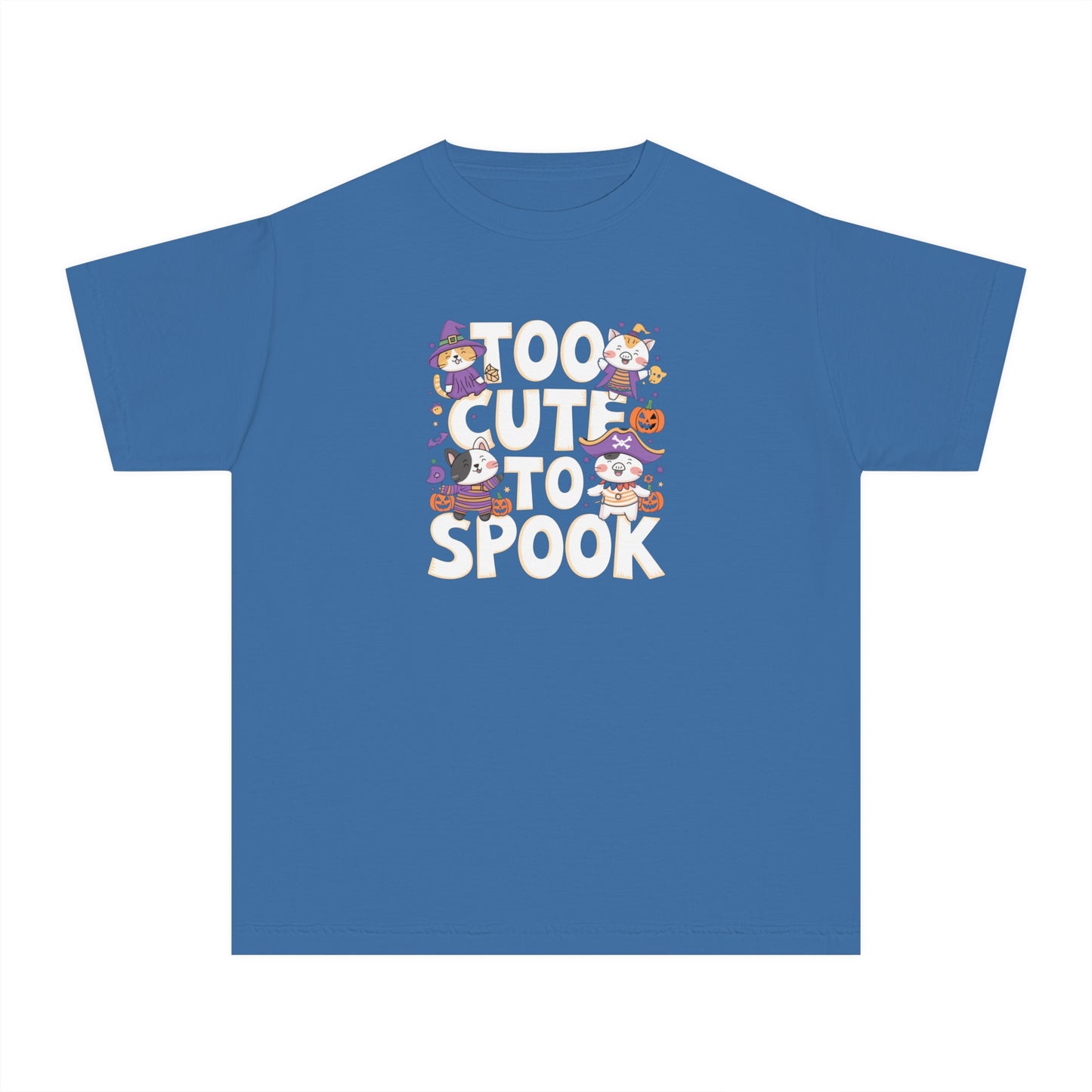 youth t-shirt, youth halloween t-shirt, too cute to spook!