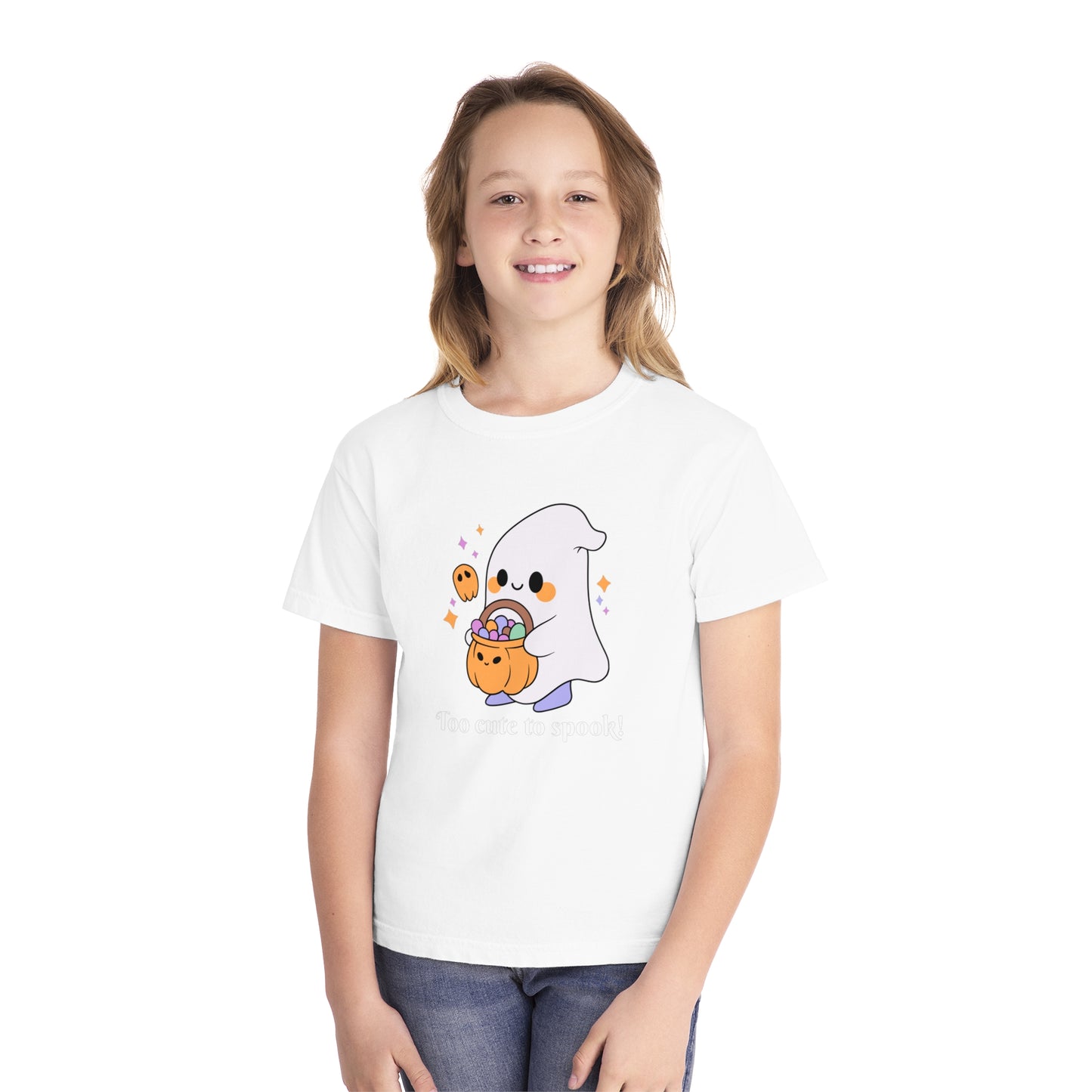 youth t-shirt, kids t-shirts, kids tee, halloween, cute - too cute to spook!