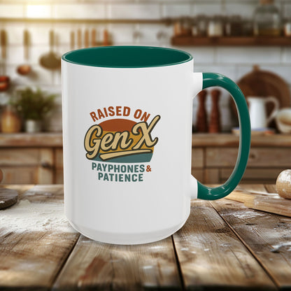 Colorful 'Raised on Gen X' Mug - Perfect Gift for Nostalgic Coffee Lovers