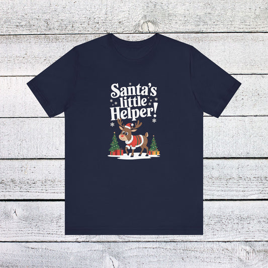 Men & Women Christmas T-Shirt. Santa's Little Helper! Unisex Christmas T-Shirt.