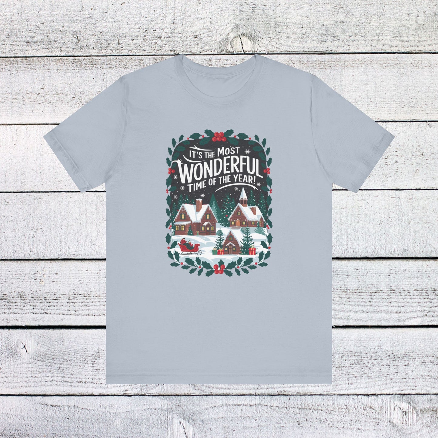 men & women christmas t-shirt. most wonderful time of year. unisex christmas t-shirt.