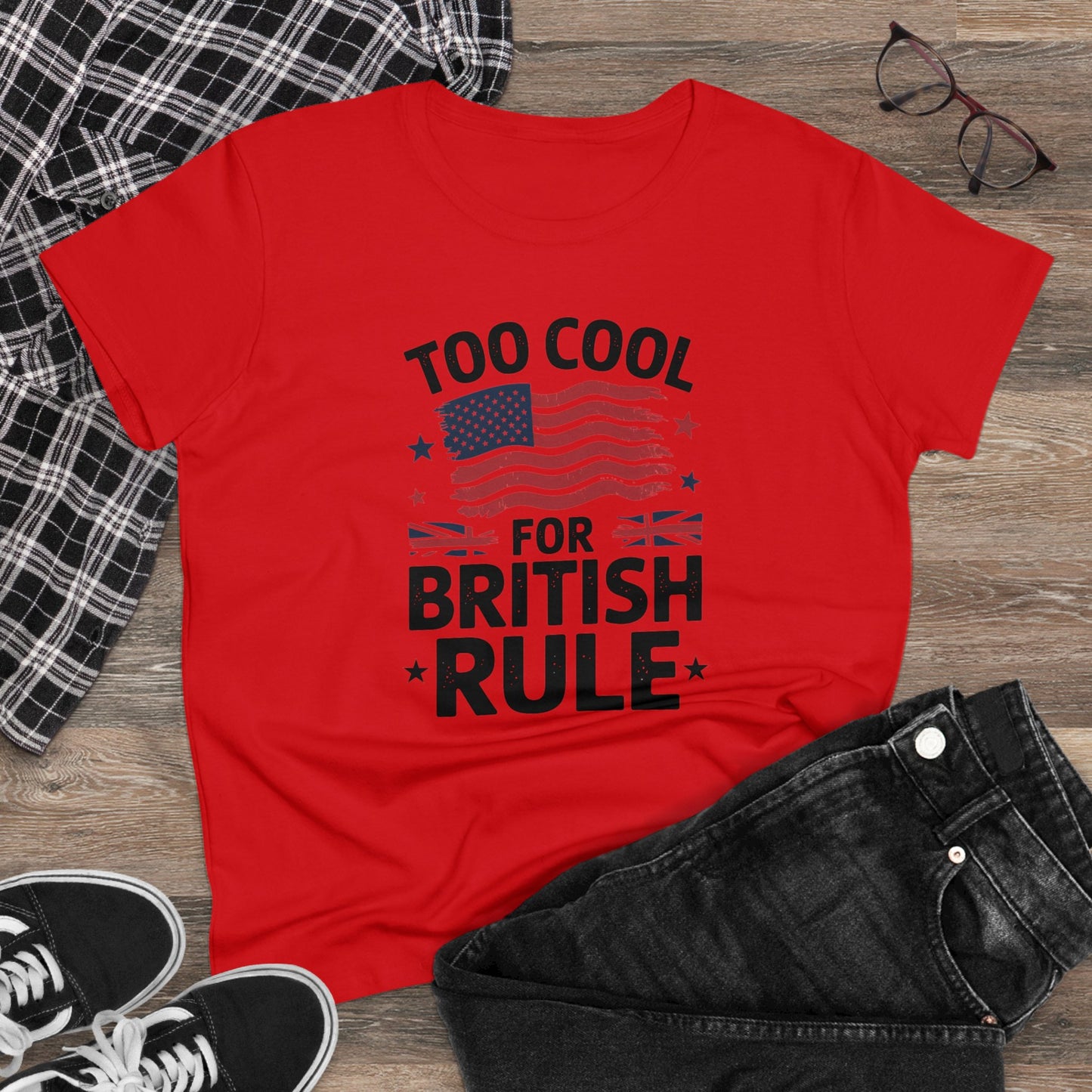 women's' t-shirt, women's tee, funny gift, too cool for british rule!