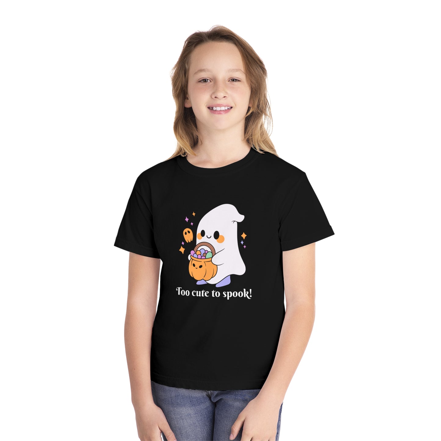 youth t-shirt, kids t-shirts, kids tee, halloween, cute - too cute to spook!