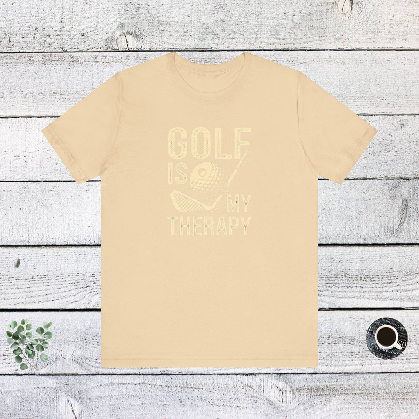 men & women golf t-shirt: golf is my therapy(2). unisex golf t-shirt.