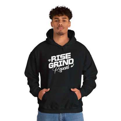 Unisex Heavy Blend™ Hooded Sweatshirt - Rise, Grind, Repeat - Hustle Daily Motivation