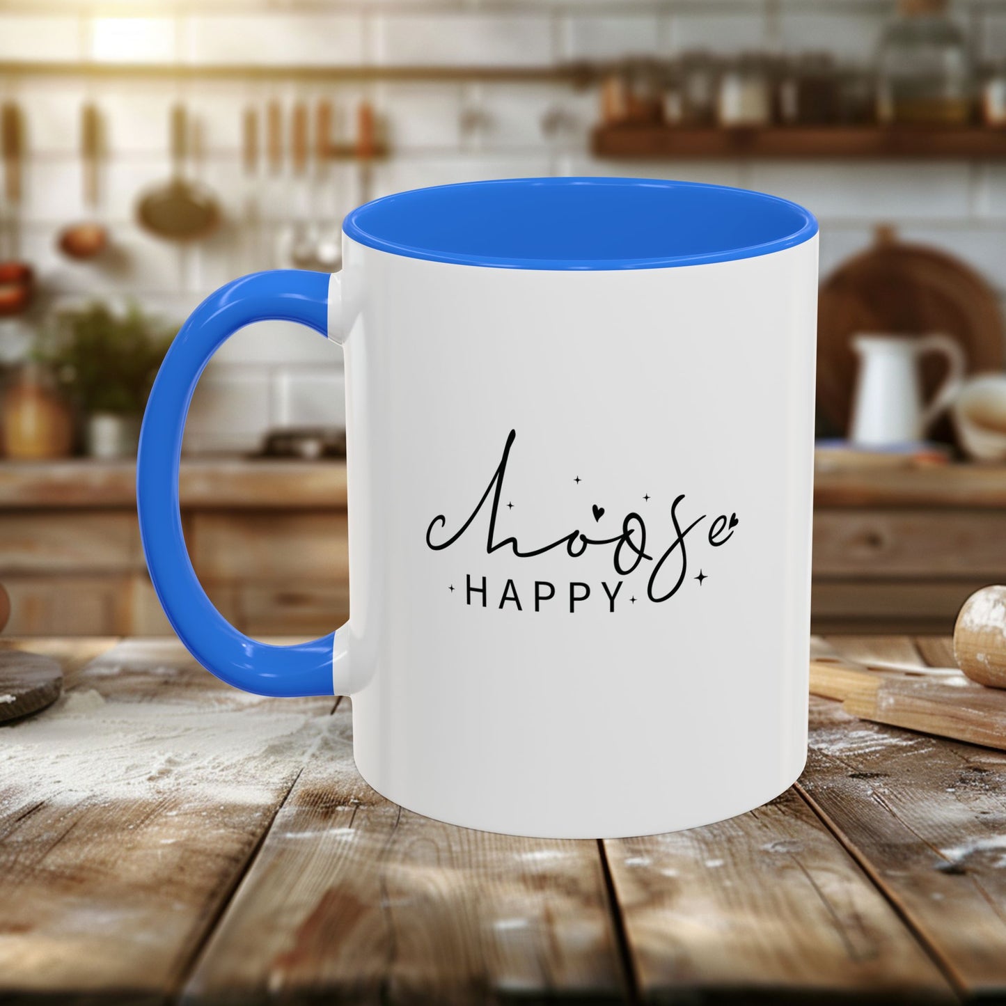 colorful mugs (11oz, 15oz) - choose happy - positive mindset quote
