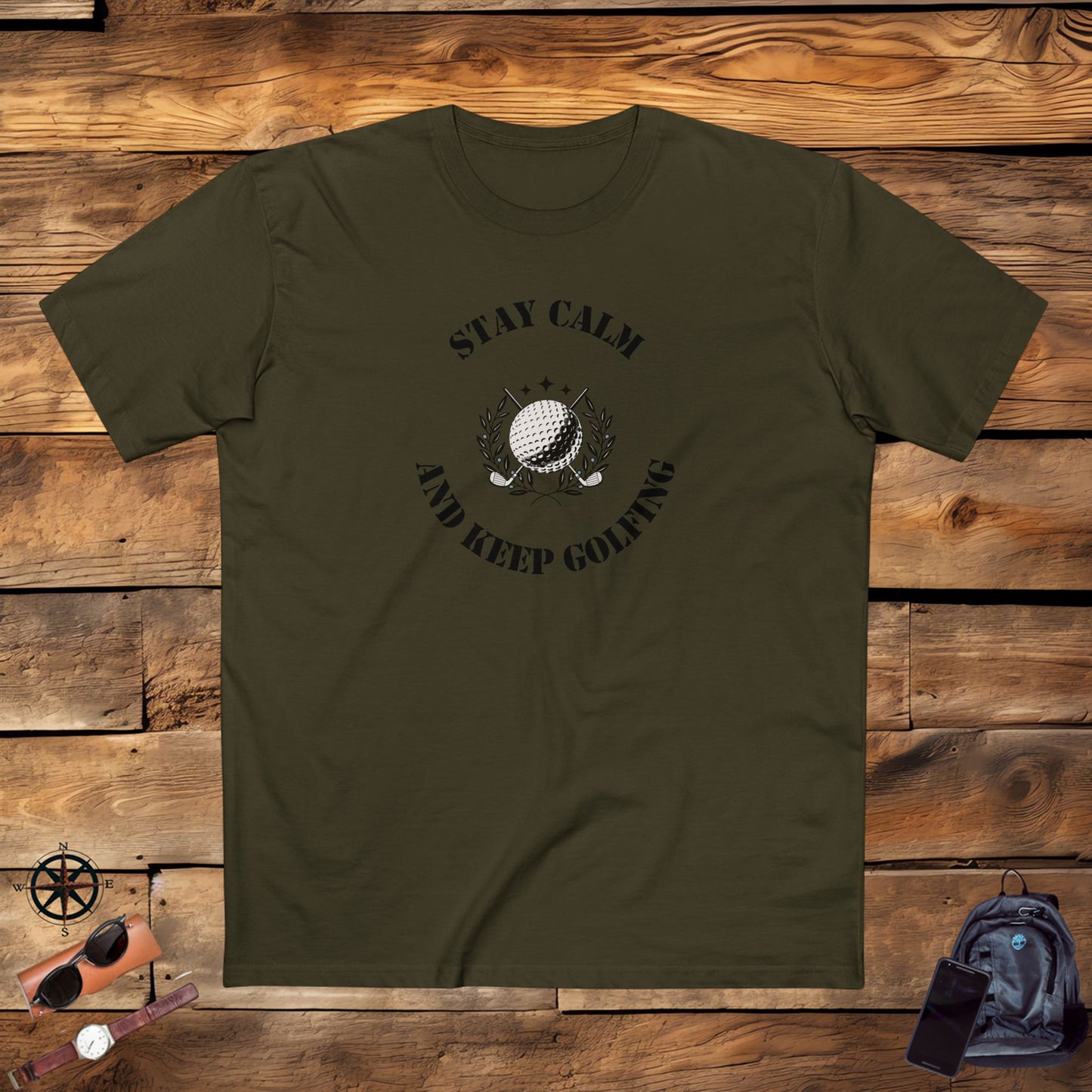 men's t-shirt - stay calm & keep golfing