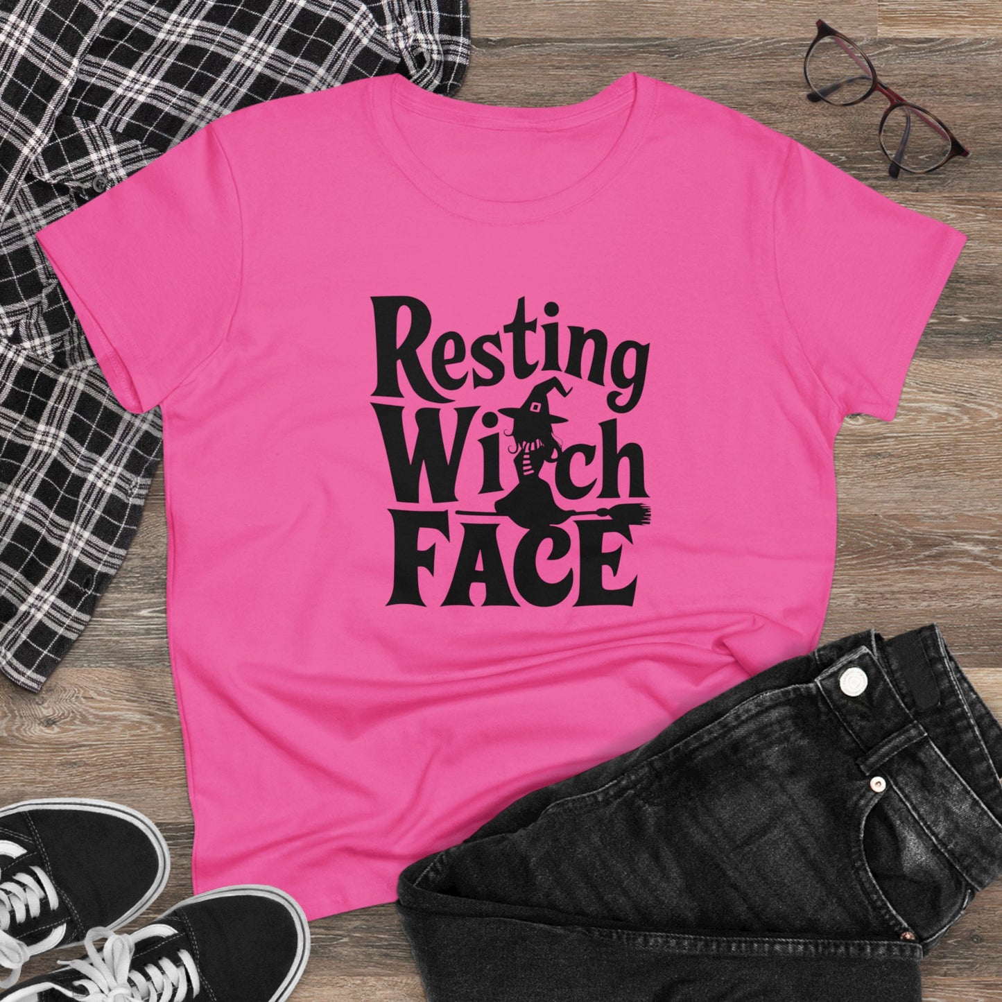 women's t-shirt, women's tee, halloween, funny gift, resting witch face!