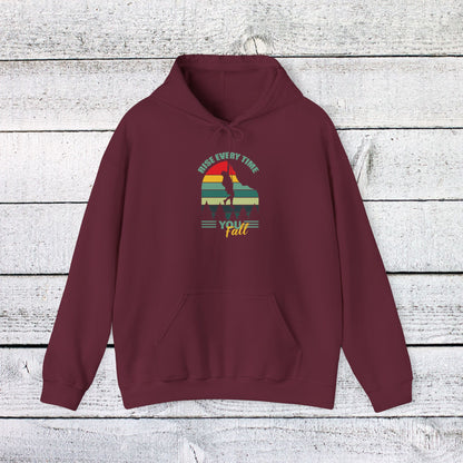 Unisex Heavy Blend™ Hooded Sweatshirt - Rise Every Time You Fall - Resilience Quote