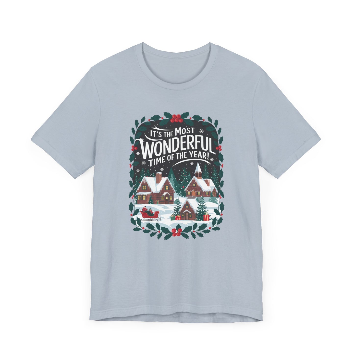 men & women christmas t-shirt. most wonderful time of year. unisex christmas t-shirt.