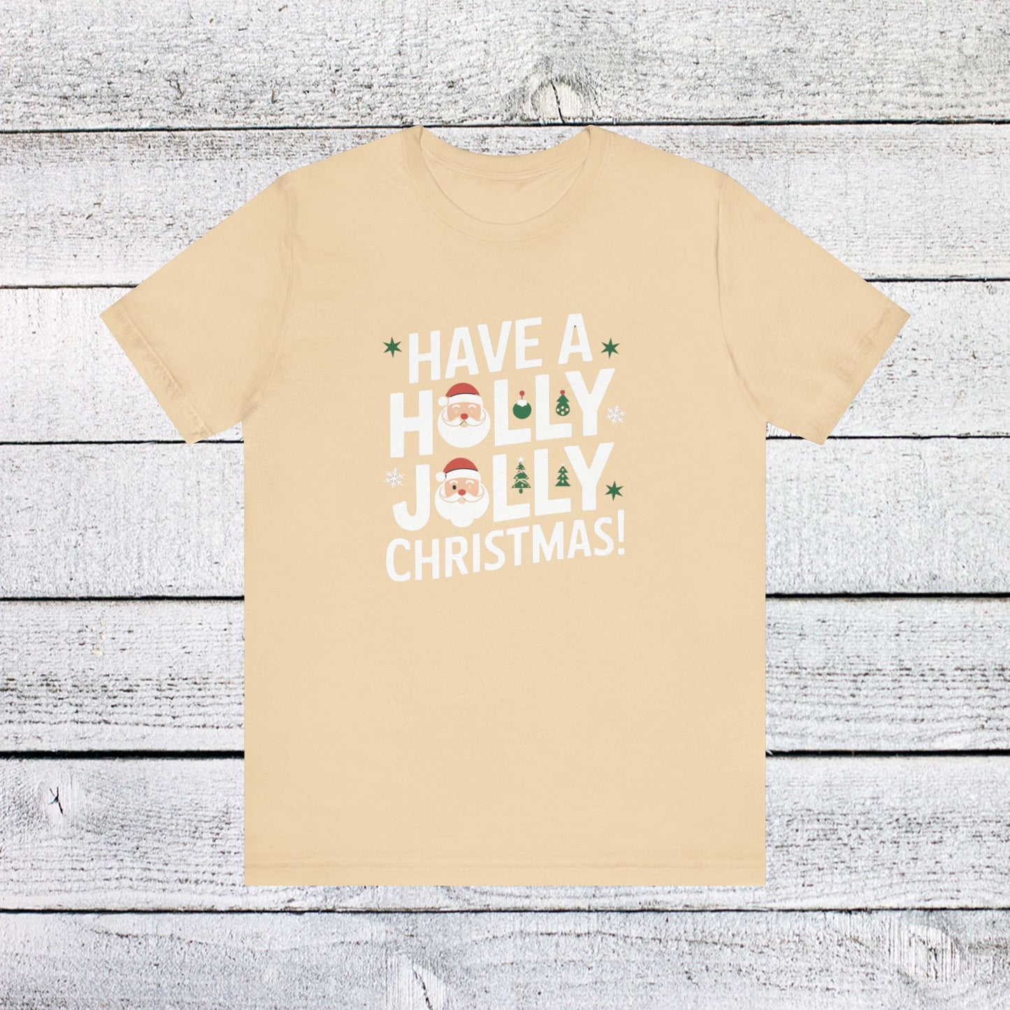 men & women christmas t-shirt. holly jolly christmas. unisex christmas t-shirt.