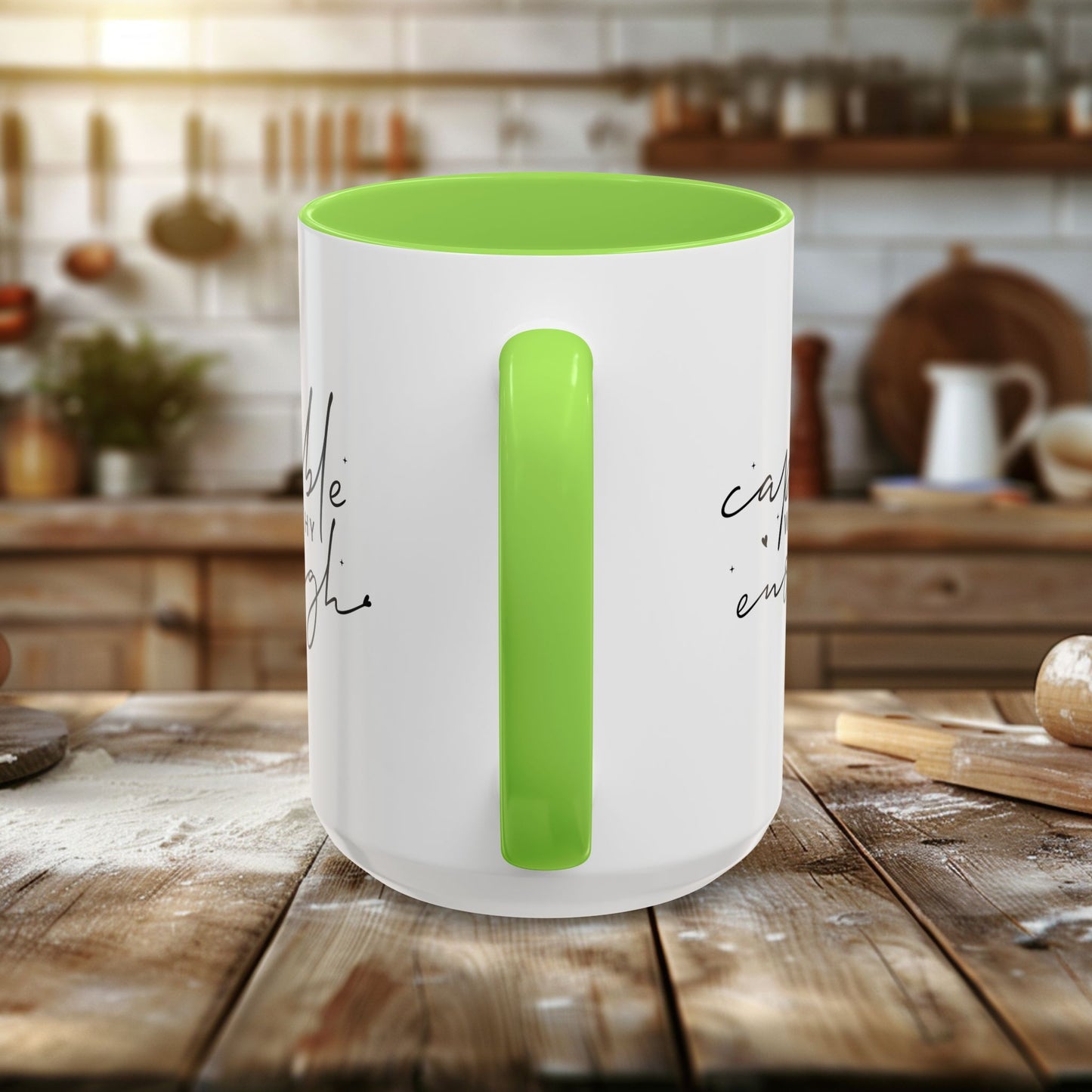 colorful mugs (11oz, 15oz) - capable, worth, enough - empowerment words