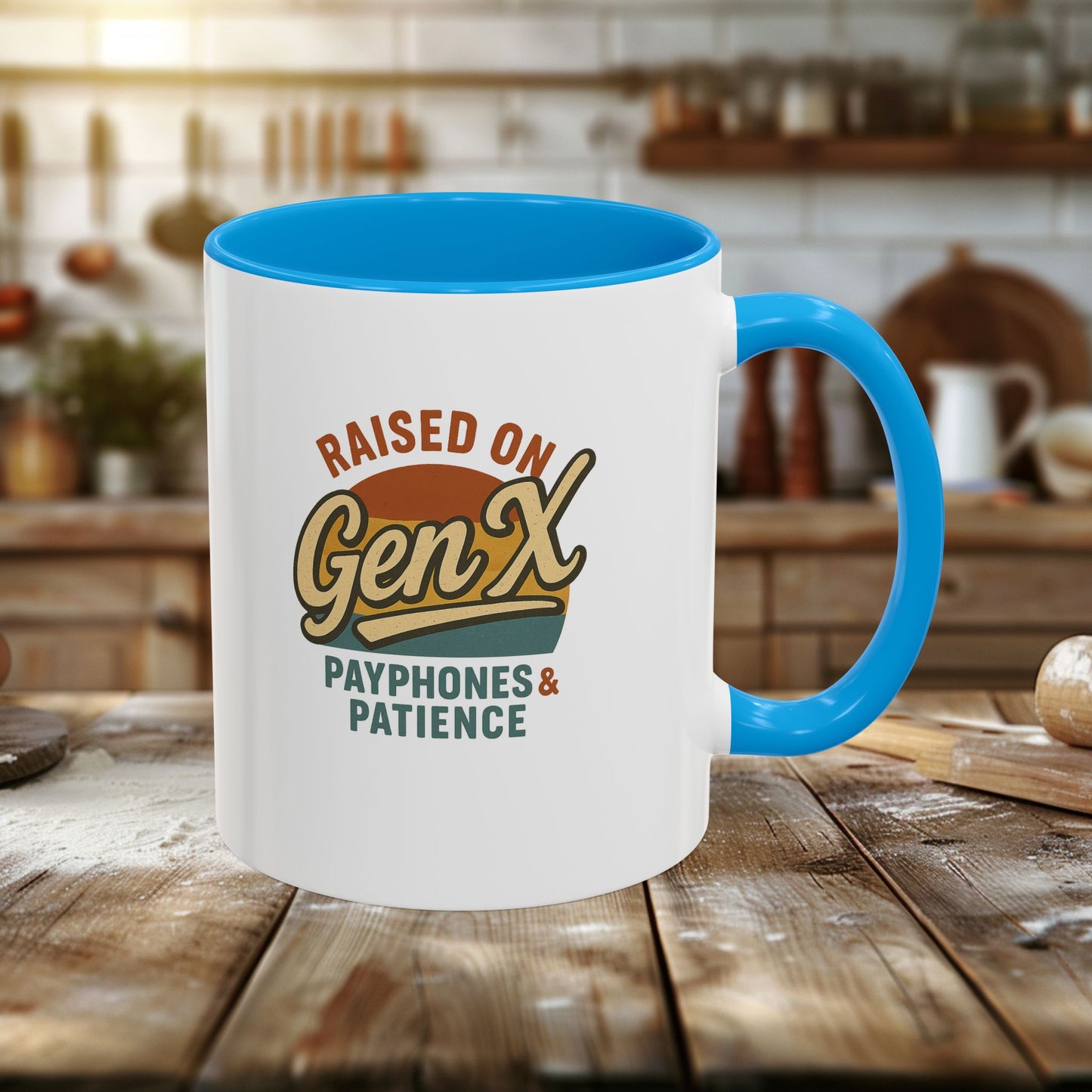colorful 'raised on gen x' mug - perfect gift for nostalgic coffee lovers