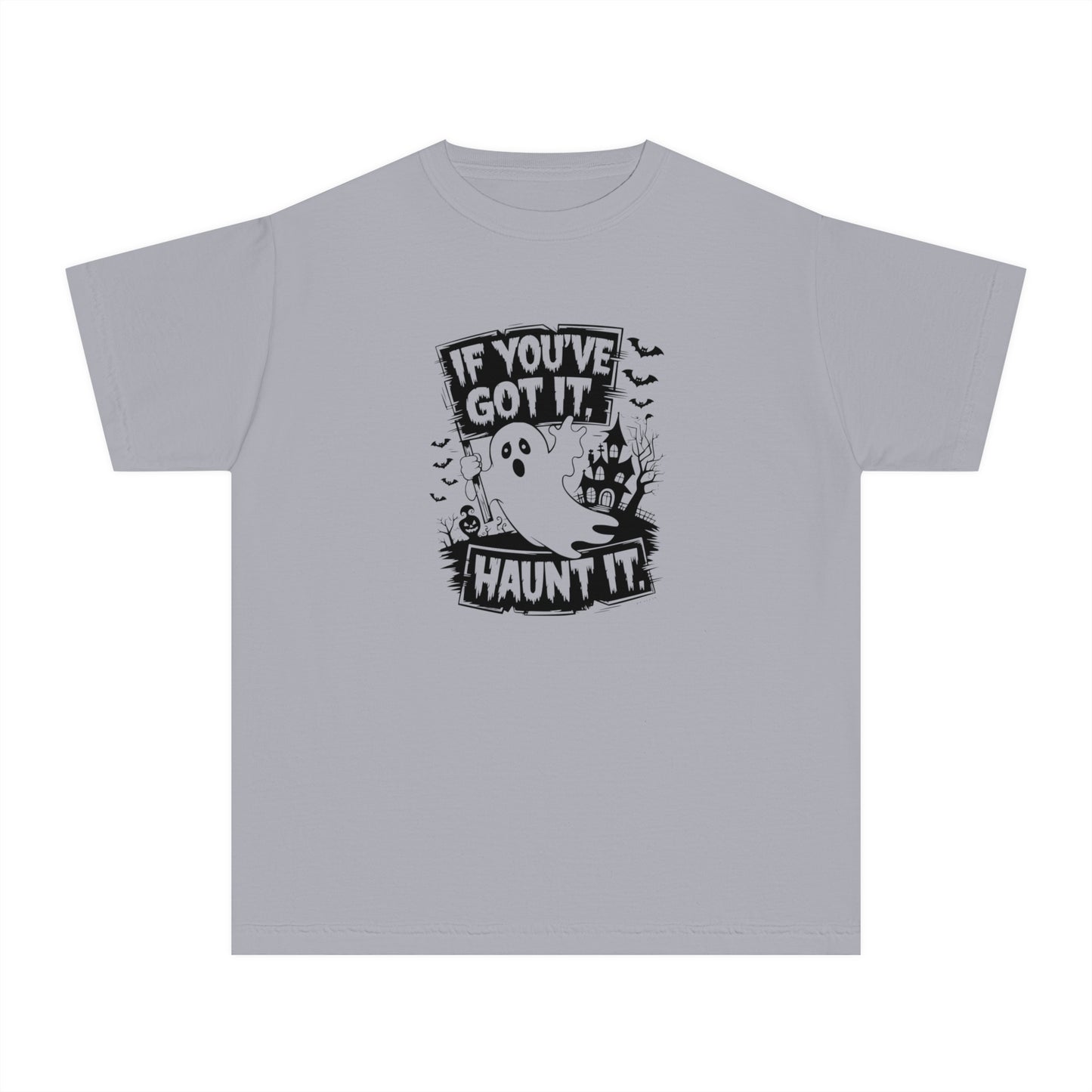 youth t-shirt, youth halloween t-shirt, if you've got it haunt it!