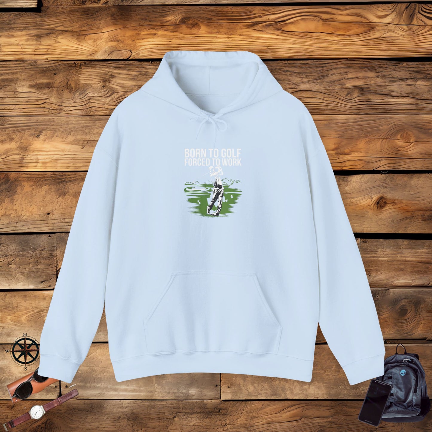 men & women golf sweater: born to golf, forced to work!