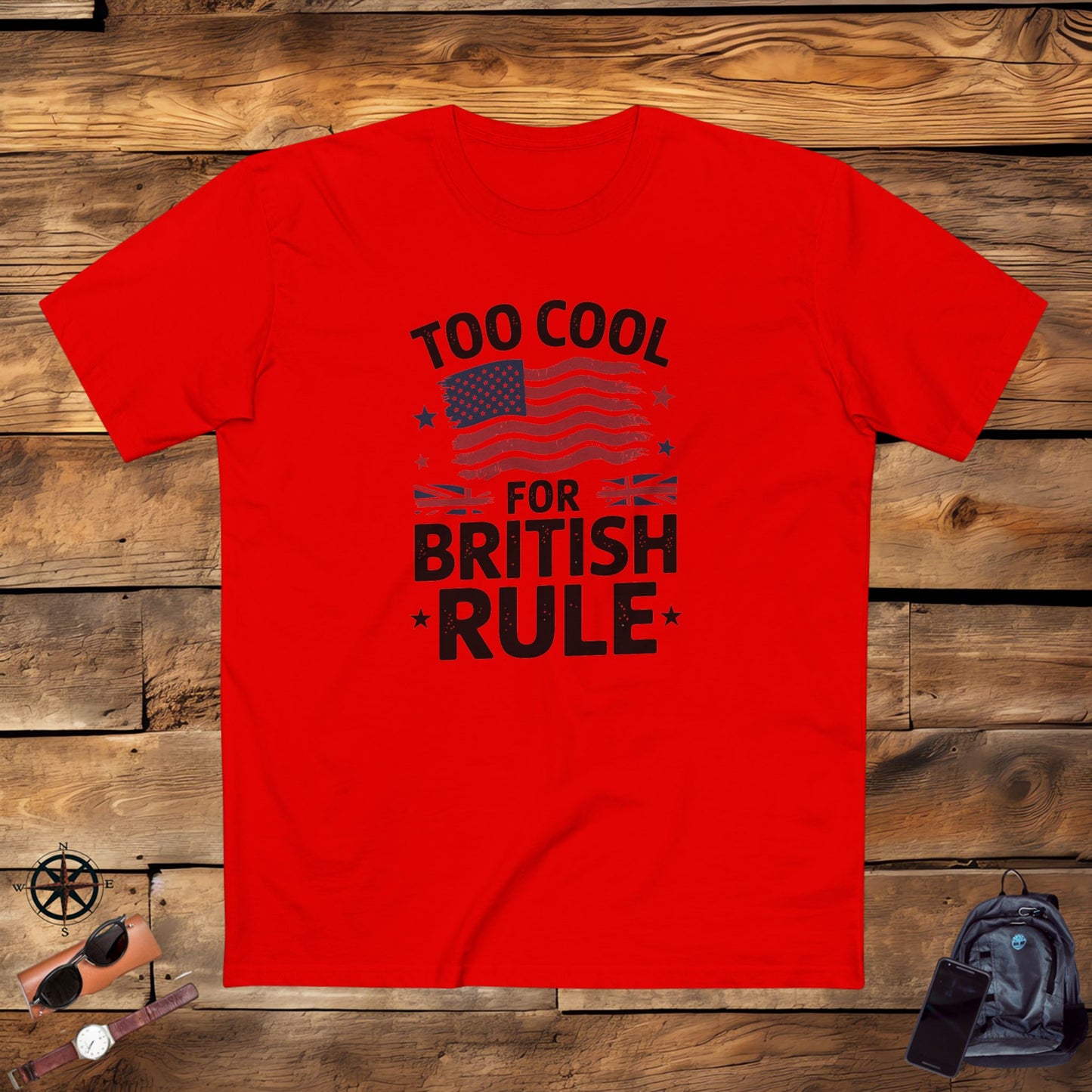 men's t-shirt, men's tee, funny men's gift, too cool for british rule