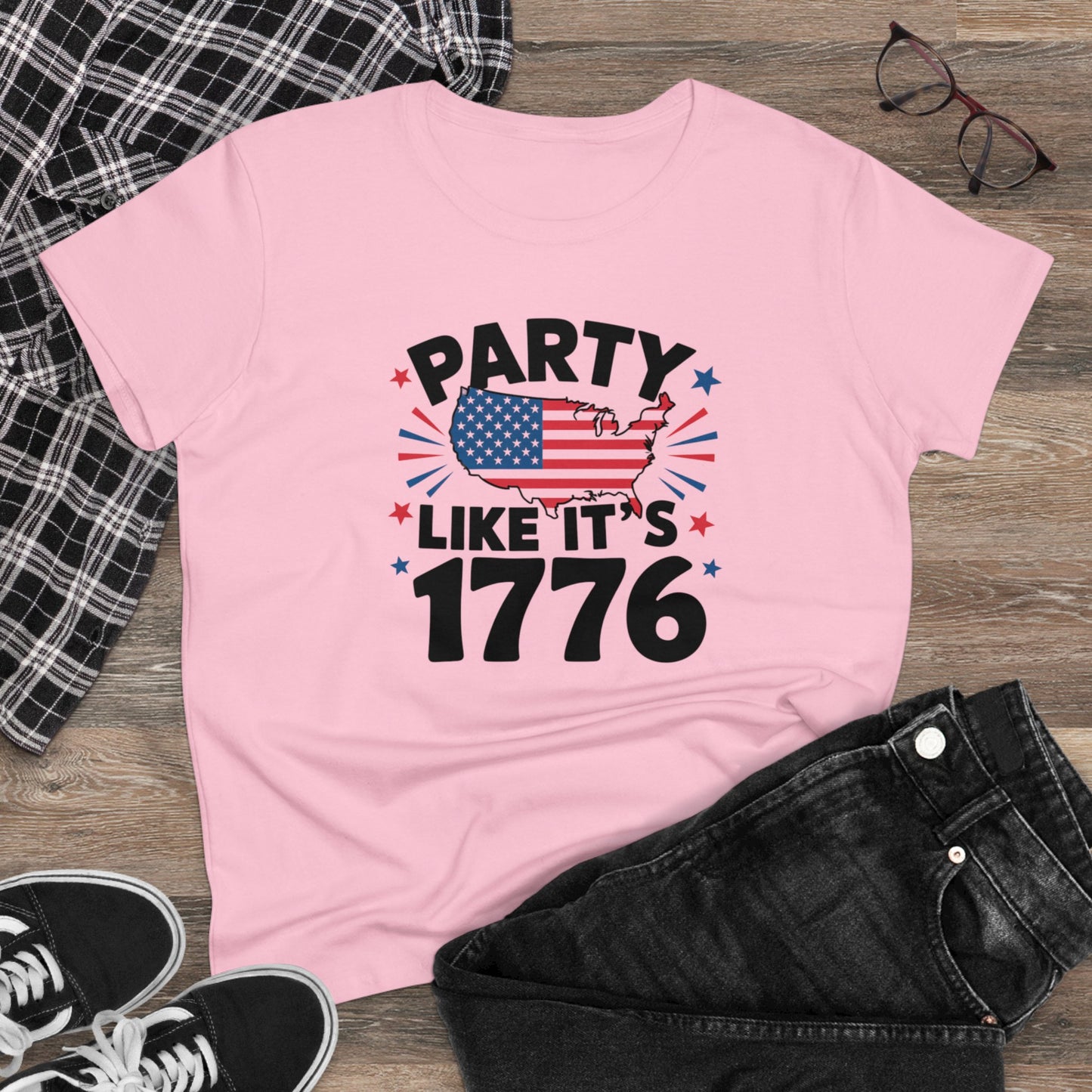 women's t-shirt, women's tee, funny gift, party like its 1776!