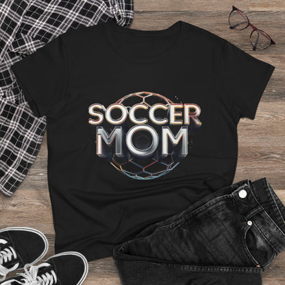 Stylish Women's Cotton Tee for Soccer Moms