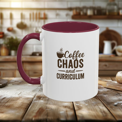 Colorful Coffee Mug - Perfect for Teachers | Teachers with Attitude | Coffee Chaos and Curriculum