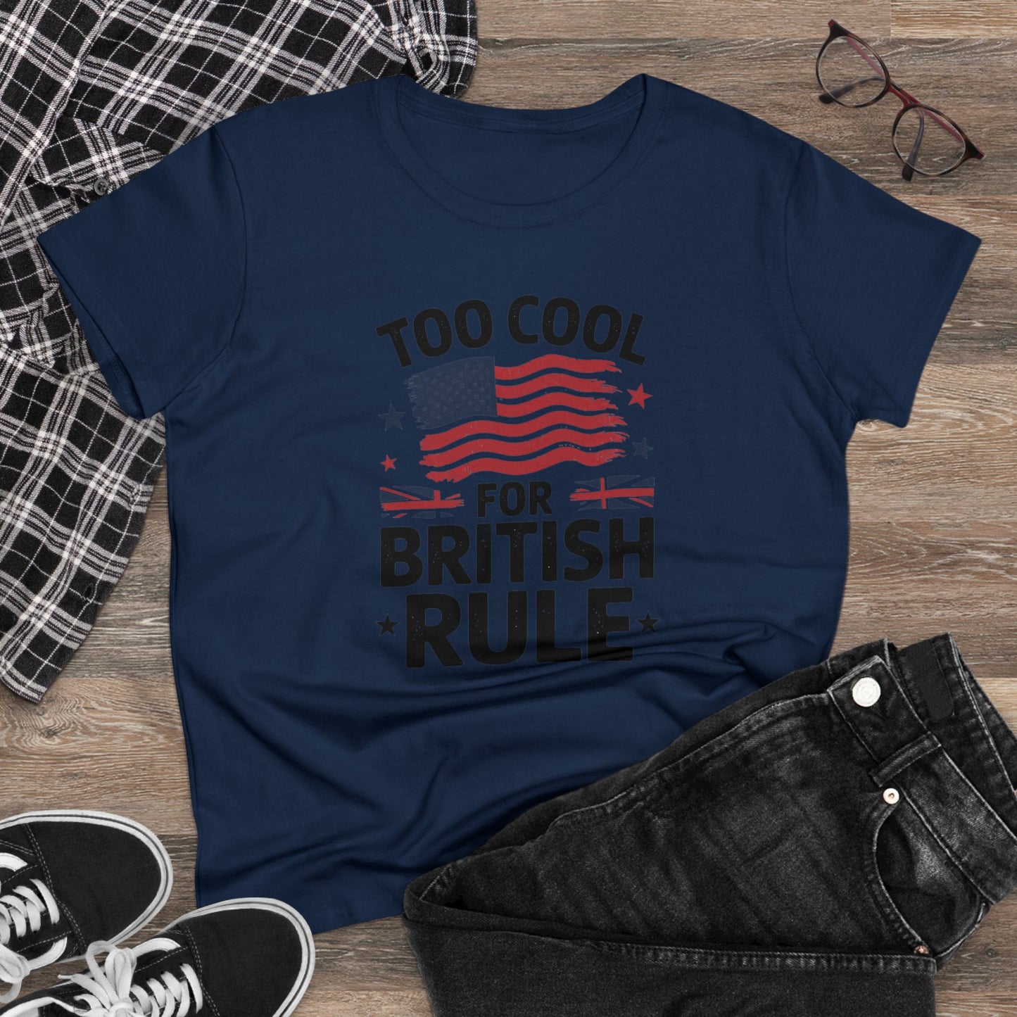 women's' t-shirt, women's tee, funny gift, too cool for british rule!