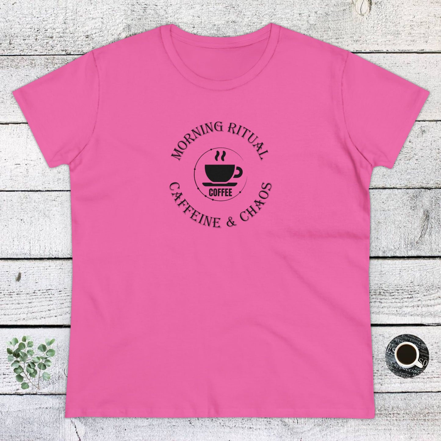 womens t-shirt - caffeine and chaos