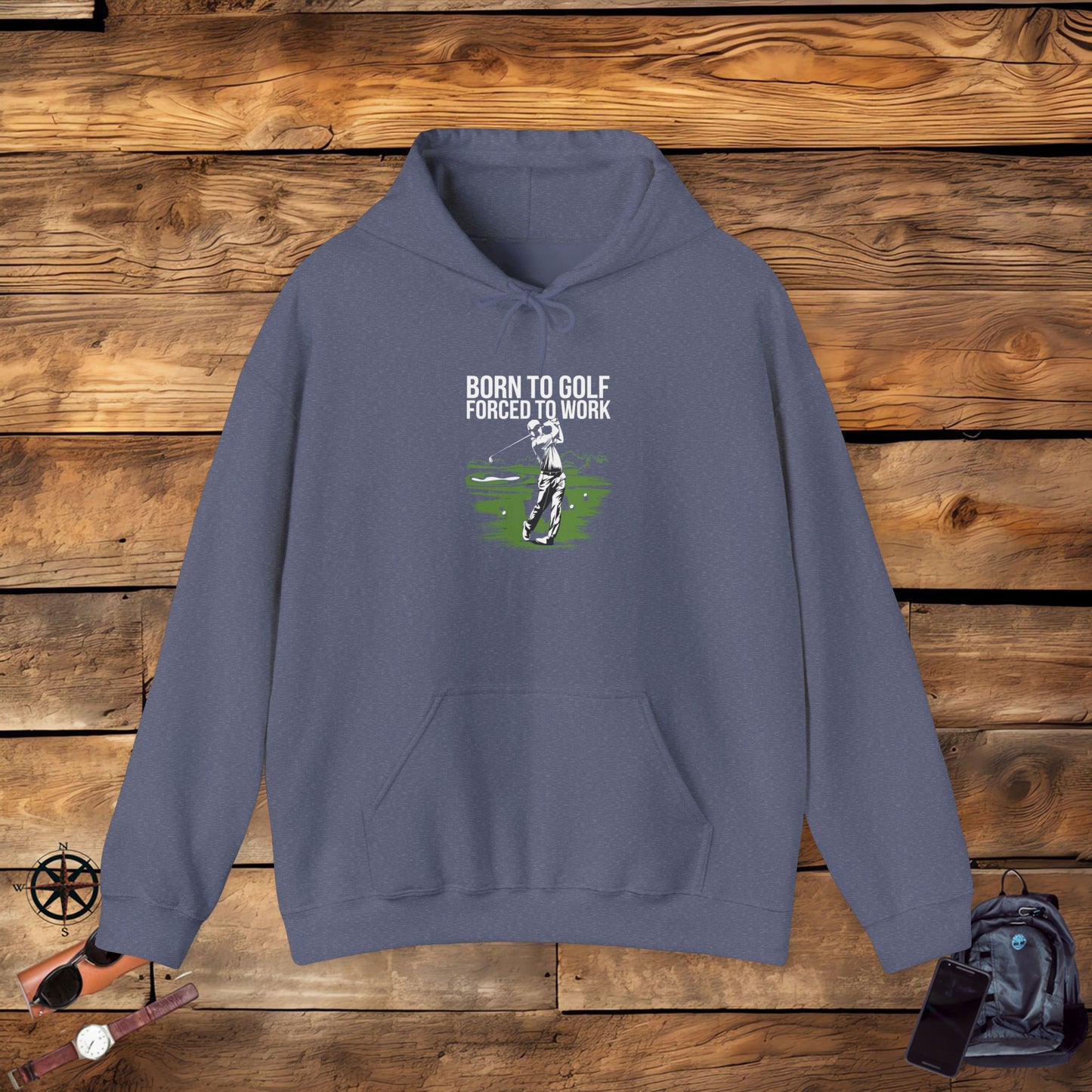 men & women golf sweater: born to golf, forced to work!