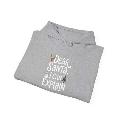 Men's and Women's Christmas Sweatshirt. Dear Santa, I can explain! Unisex Christmas Sweatshirt.