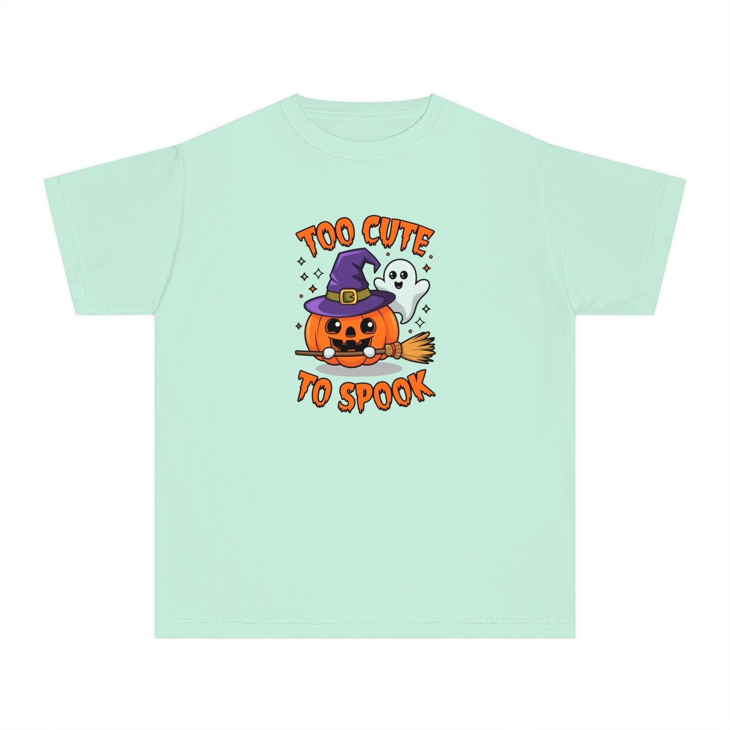 youth t-shirt, youth halloween t-shirt, too cute to spook!