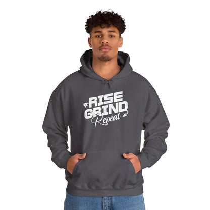 Unisex Heavy Blend™ Hooded Sweatshirt - Rise, Grind, Repeat - Hustle Daily Motivation