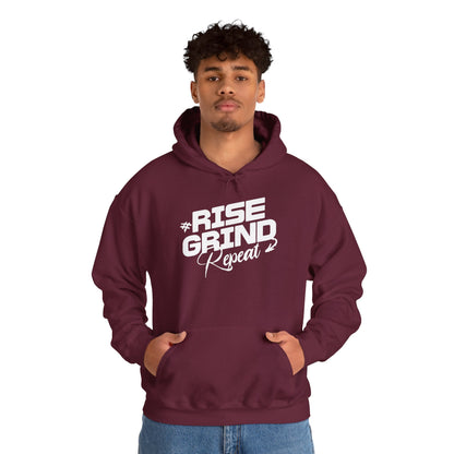 Unisex Heavy Blend™ Hooded Sweatshirt - Rise, Grind, Repeat - Hustle Daily Motivation