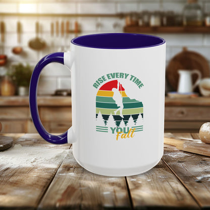 Colorful Mugs (11oz, 15oz) - Rise Every Time You Fall - Resilience Quote