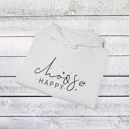 Unisex Heavy Blend™ Hooded Sweatshirt - Choose Happy - Positive Mindset Quote