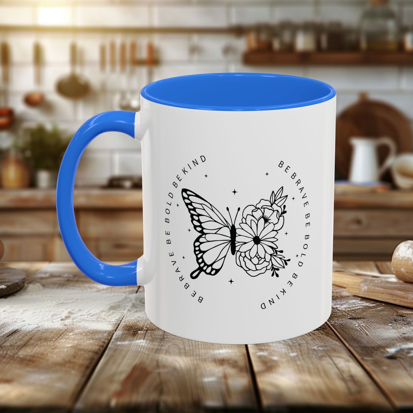 colorful mugs (11oz, 15oz) - be brave, be bold, be kind - courageous kindness quote