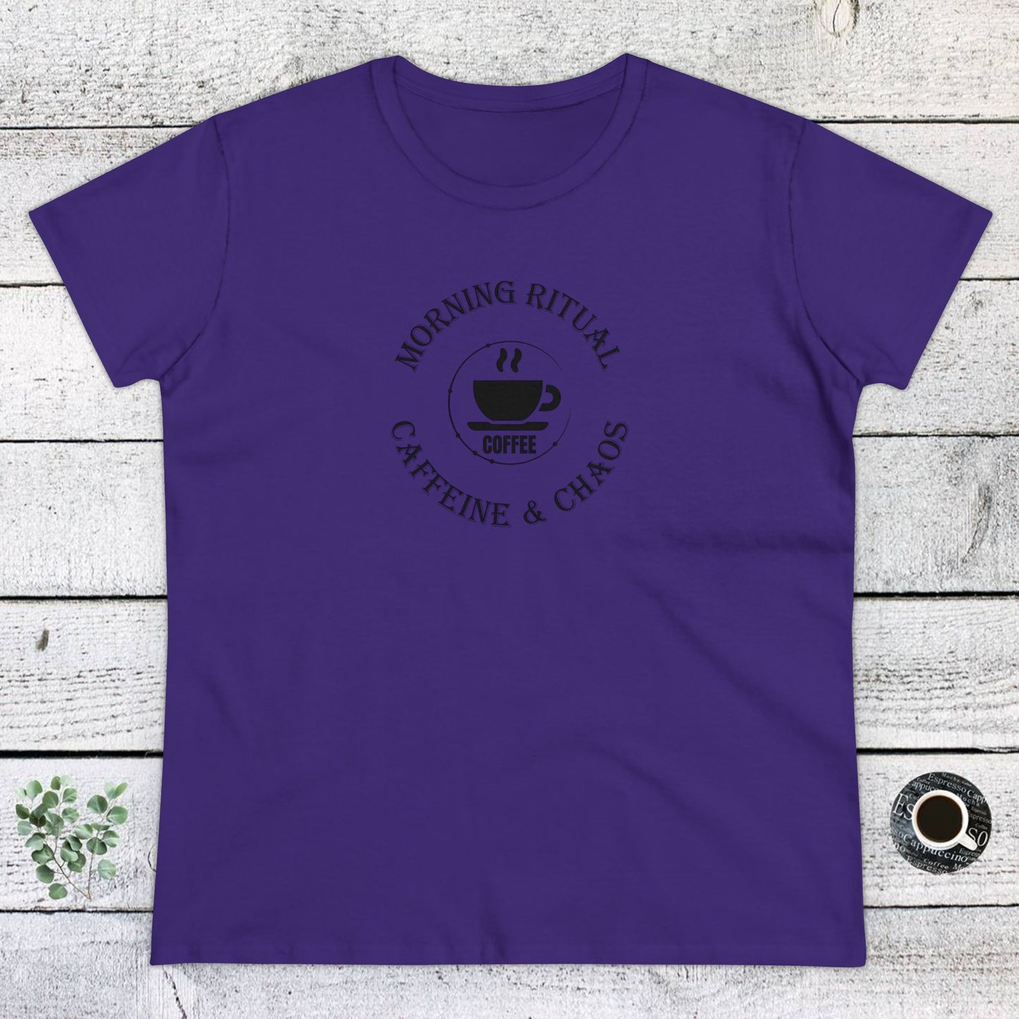 womens t-shirt - caffeine and chaos