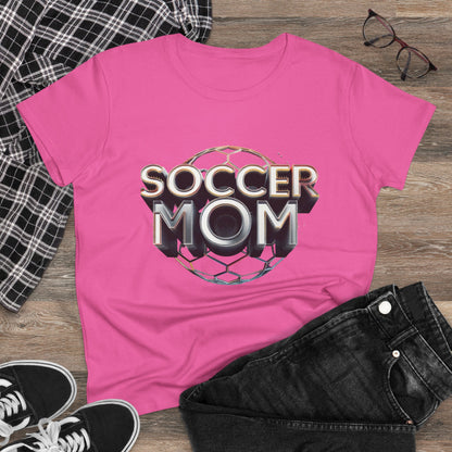 Stylish Women's Cotton Tee for Soccer Moms