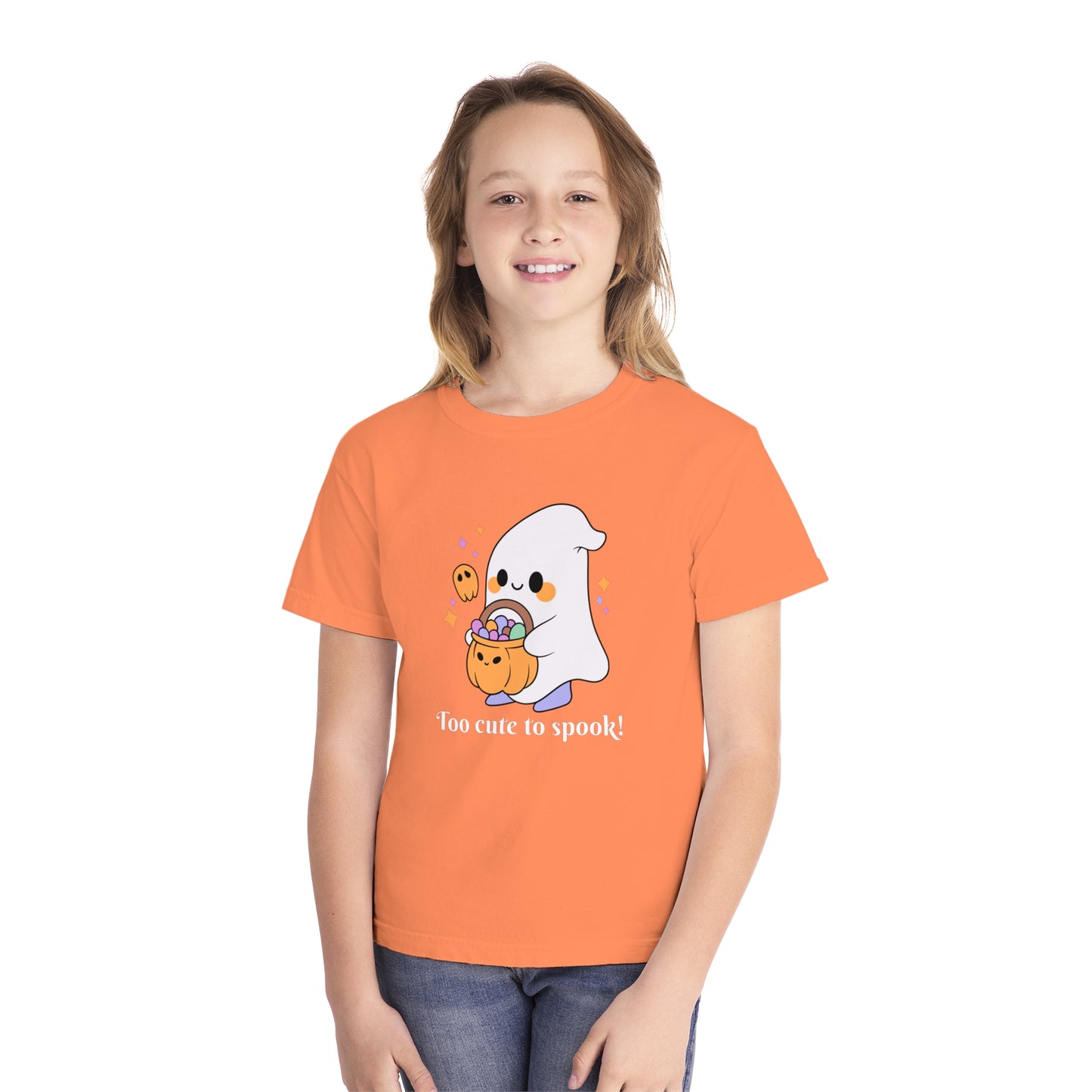 youth t-shirt, kids t-shirts, kids tee, halloween, cute - too cute to spook!