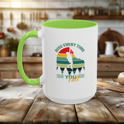 Colorful Mugs (11oz, 15oz) - Rise Every Time You Fall - Resilience Quote