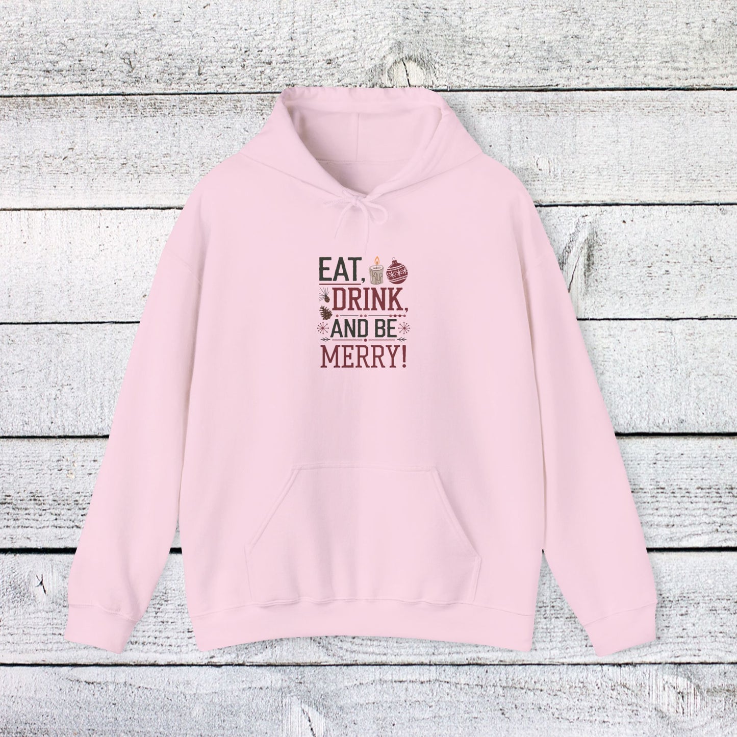 men's and women's christmas sweatshirt. eat, drink, be merry. unisex christmas sweatshirt.