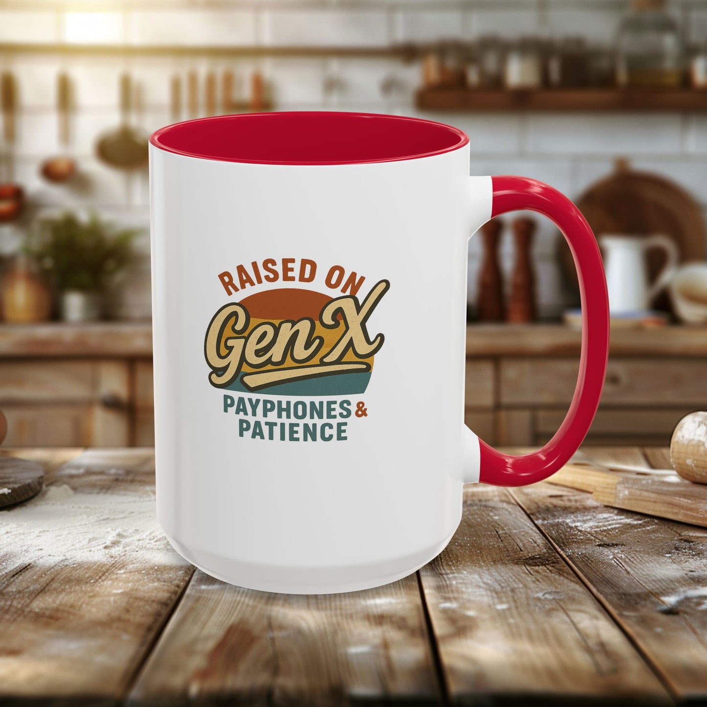 colorful 'raised on gen x' mug - perfect gift for nostalgic coffee lovers