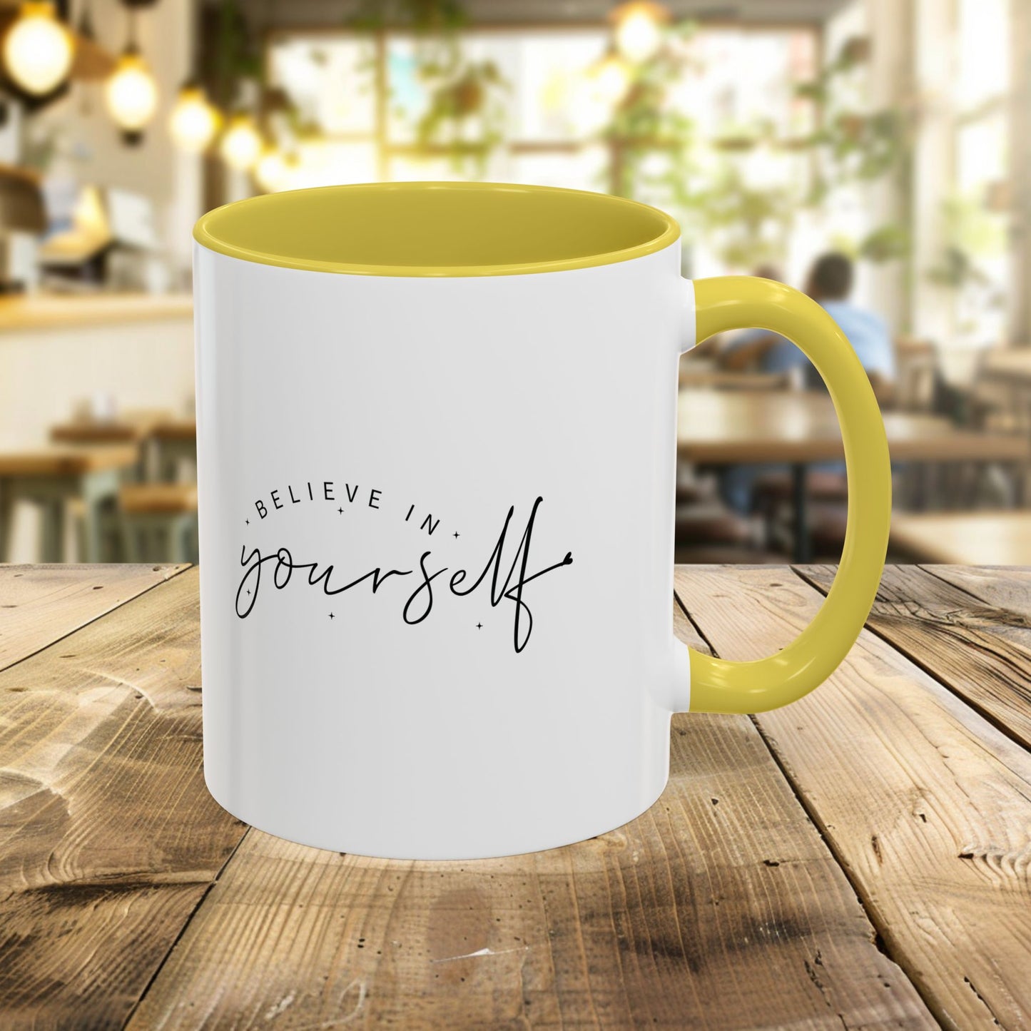 colorful inspirational mug - believe in yourself