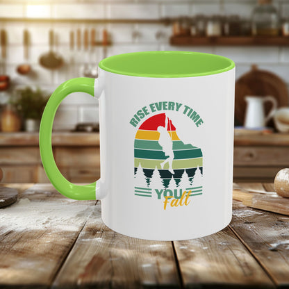 Colorful Mugs (11oz, 15oz) - Rise Every Time You Fall - Resilience Quote