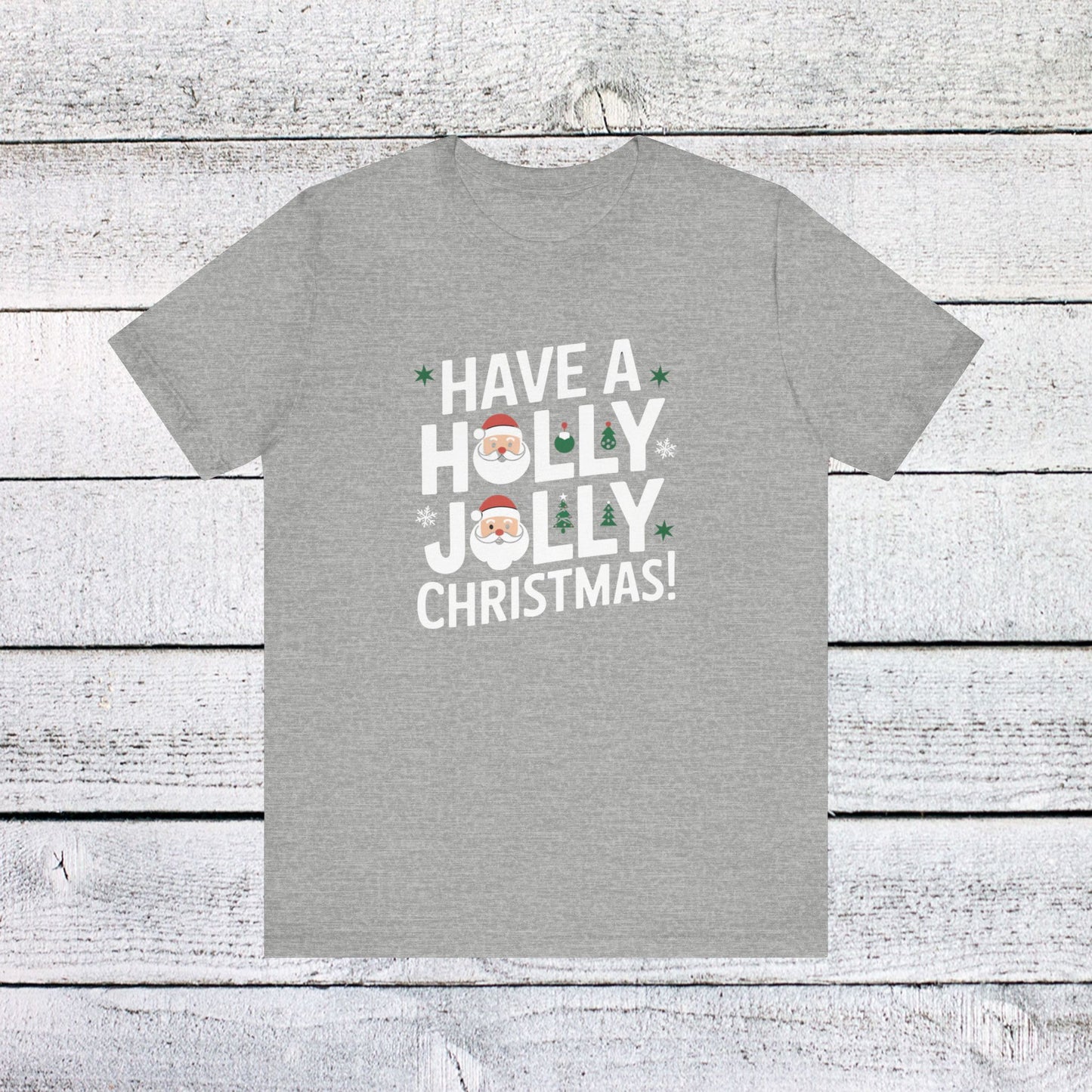 men & women christmas t-shirt. holly jolly christmas. unisex christmas t-shirt.