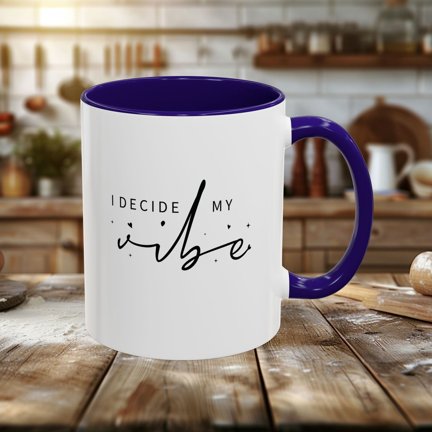 colorful mugs (11oz, 15oz) - i decide my vibe - confidence & control quote