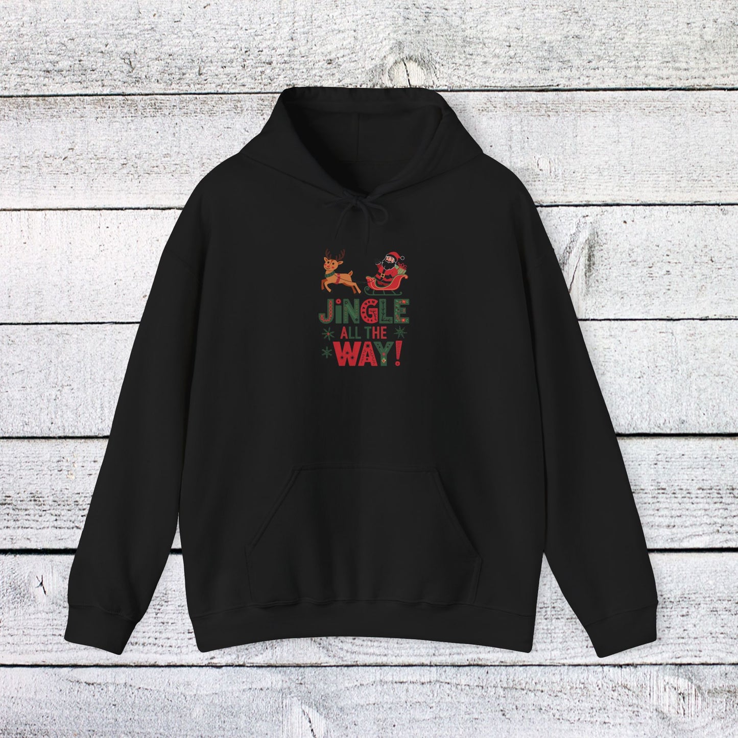 men's and women's christmas sweatshirt. jingle all the way. unisex christmas sweatshirt.