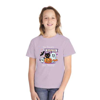 Youth T-Shirt, Youth Halloween T-Shirt, No Treats, Just Tricks!